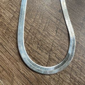 Vintage Herringbone Sterling Silver Necklace